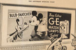 DISNEY "G-E MAZDA LAMPS" LIGHTBULBS STORE DISPLAY.