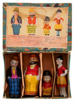 “MOON MULLINS” CHARACTERS BOXED BISQUE SET.