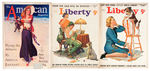 SIX VINTAGE MAGAZINES W/ AMELIA EARHART ARTICLES.