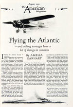 SIX VINTAGE MAGAZINES W/ AMELIA EARHART ARTICLES.