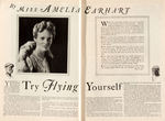 SIX VINTAGE MAGAZINES W/ AMELIA EARHART ARTICLES.