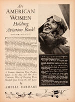 SIX VINTAGE MAGAZINES W/ AMELIA EARHART ARTICLES.