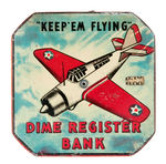 WWII “KEEP ‘EM FLYING” DIME REGISTER BANK.