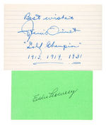 GOLF 1913 US OPEN PARTICIPANTS FRANCIS OUIMET & EDDIE LOWERY SIGNED PAIR.