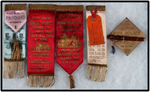 FIRE BADGES FROM 1880s INCLUDING ONE FOR DRUNK FIREMAN PLUS LEATHER/WOOD BILLY CLUB "FIRE POLICE."