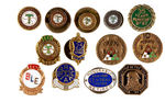 RAILROAD AND RAILROAD UNION LAPEL STUD SERVICE AWARDS.