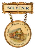 RAILROAD UNION 1902 DOUBLE SIDED CONVENTION BADGE.