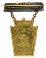 BEAUTIFUL ENAMEL AND BRASS 1903 CONVENTION BADGE "ORDER OF RAILWAY CONDUCTORS."