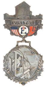 B. OF L.E. 1915 CLEVELAND CONVENTION BADGE WITH SERIAL NUMBER.