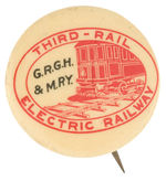 EARLY RARE AND GRAPHIC TROLLEY BUTTON.