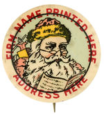 SANTA CLAUS RARE BUTTON COMPANY ISSUED SAMPLE.