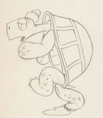 THE TORTOISE AND THE HARE PENCIL PRODUCTION DRAWING PAIR.