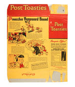 "POST TOASTIES" CEREAL BOX FEATURING PINOCCHIO.