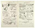 "LAUREL & HARDY" ORIGINAL DELL COMIC BOOK PAGE ART.