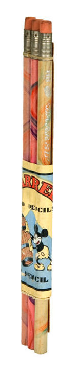 PACK OF LEAD PENCILS WITH MICKEY MOUSE SPECIALTY ART LABEL.