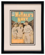 "McHALE'S NAVY" CAST-SIGNED FRAMED COMIC BOOK DISPLAY.