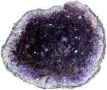 AMETHYST GEODE WITH DEEP PURPLE COLORING.