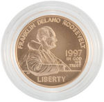 "FRANKLIN DELANO ROOSEVELT MEMORIAL" COMMEMORATIVE GOLD COIN.