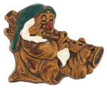 SNOW WHITE AND THE SEVEN DWARFS COMPLETE SET OF MOLDED WOOD COMPOSITION PINS.