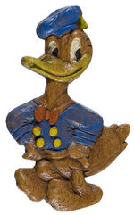 PLUTO AND DONALD DUCK LARGE WOOD COMPOSITION FIGURALS WITH BAR PIN REVERSES.