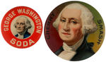 "GEORGE WASHINGTON SODA" AND "CHERRY SMASH" SHOWING WASHINGTON EARLY BUTTON PAIR.