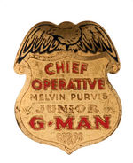 MELVIN PURVIS COMPLETE SET OF EIGHT PREMIUM BADGES FROM 1936 AND 1937.