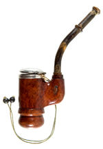 W.C. FIELDS ELABORATE AND MONOGRAMMED PIPE.