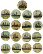 OCEAN STEAMSHIPS COMPLETE SET OF 1896 WHITEHEAD & HOAG BUTTONS.