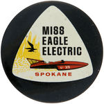 THREE BUTTONS FOR FAMOUS UNLIMITED HYDROPLANE POWER BOATS OF THE 1960s.