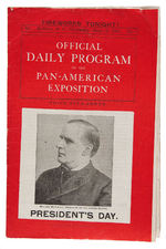 PAN AMERICAN DAILY PROGRAM FOR PRESIDENT'S DAY - THE DAY BEFORE McKINLEY WAS SHOT.