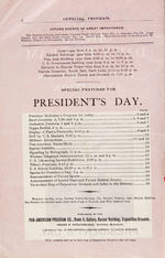 PAN AMERICAN DAILY PROGRAM FOR PRESIDENT'S DAY - THE DAY BEFORE McKINLEY WAS SHOT.