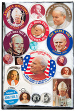 POPE JOHN II COLLECTION OF 15 BADGES PLUS 3 EARLIER.