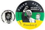 NELSON MANDELA PAIR OF BUTTONS PRIOR TO AND AFTER HIS RELEASE.