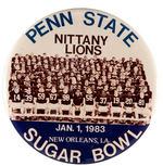 "PENN STATE/NITTANY LIONS/SUGAR BOWL" 1983 TEAM REAL PHOTO BUTTON.