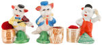 THREE LITTLE PIGS FIGURINE SETS (THREE).