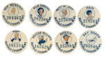 "BUFFALO EVENING NEWS" EIGHT SCARCE NEWSPAPER COMIC CHARACTER CONTEST BUTTONS.