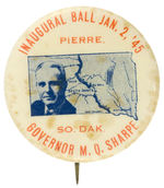 SOUTH DAKOTA 1945 GOVERNOR INAUGURAL BUTTON.