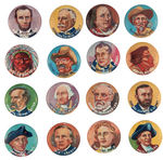 "YANK JUNIOR HERO SERIES COMPLETE SET OF 1930s BUTTONS.