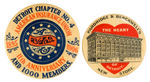 EARLY DETROIT BUSINESSES GRAPHIC BUTTON PAIR.