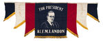 DELIGHTFUL HUGE PATRIOTIC ALF M. LANDON DISPLAY BANNER.