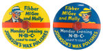 “FIBBER McGEE AND MOLLY” SET OF 2 PREMIUM TOPS IN MAILER.