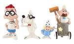 MR. PEABODY/SHERMAN/FRACTURED FAIRYTALES FAIRY/ASHCAN MAN FOUR PIECE FIGURE SET.