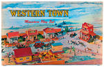 "MARX MINIATURE WESTERN TOWN" BOXED PLAY SET.