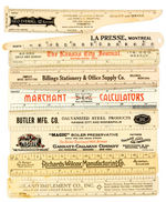 NINE CELLULOID ADVERTISING RULERS.