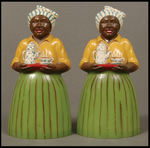 LUZIANNE MAMMY FIGURAL PREMIUM SALT AND PEPPER SHAKERS.