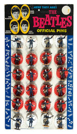 "THE BEATLES OFFICIAL PINS" FIGURAL PIN STORE DISPLAY.