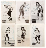 “ROLLER DERBY SERIES” GROUP OF 16 AUTOGRAPHED VINTAGE PHOTO POSTCARDS.