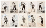 “ROLLER DERBY SERIES” GROUP OF 16 AUTOGRAPHED VINTAGE PHOTO POSTCARDS.