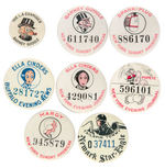 COMIC CHARACTER SEVEN 1930s NEWSPAPER CONTEST BUTTONS PLUS BARNEY GOOGLE FROM THE 1920s.