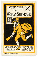 POSTER STAMP "VOTE YES FOR WOMAN SUFFRAGE 1915."